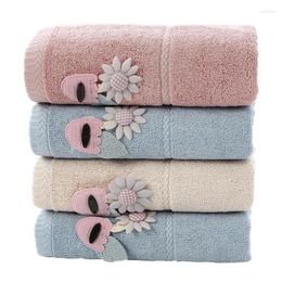 Towel T202A Unique 30D Flower Wedding Gift Birthday Cotton Water Absorbent Dusty Pink Blue Champagne Bath Face