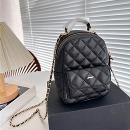 24c Caviar Designer Backpack Women Large Capacity Handbag Luxury Metal Chain Shoulder Bag Mini Fashion Bag Classic Diamond Quilted Bag Cross