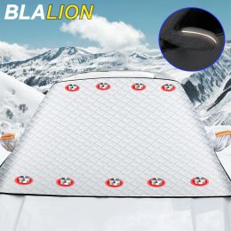 BLALION Car Windshield Mirror Reflective Bar Cover Magnetic Winter Ice Snow Sun Shade Protector Dust Frost Guard Aluminium Film