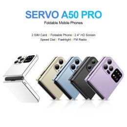 SERVO A50 PRO Flip Mobile Phone Speed Dial Flashlight Auto Call Record Type-C 2 SIM Cards GSM 2.4" Fold Cellphone Multiple Colour