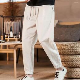 Men's Pants Spring And SummerChinese Style Casual Loose Trendy Bound Cotton Linen Harun Male Fitting Cropped