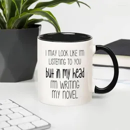 Mugs 11oz In My Head I'm Writing Novel Writer Book Author Literary Ceramic Coffee - Motivational Inspirational Birthday Gifts