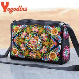 Totes Yogodlns Women's Embroidered Flowers Crossbody Bag Ladies Luxury Large Capacity Handbags Purse Female Casual Travel Shoulder