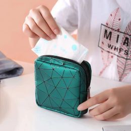 Multifunctional Geometric Pattern Sanitary Pad Bags Reusable Napkin Organiser Women Pad Pouch Bags Portable Makeup Bags
