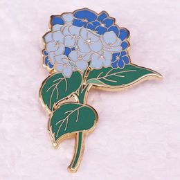 Brooches Blue Hydrangea Macrophylla Hard Enamel Pin Plant Flower Lover Badge Brooch Pins Natural Jewellery