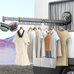 Hangers No Punching Wall Mounted Clothes Hanger Retractable Laundry Drying Rack Collapsible Racks Space Saving