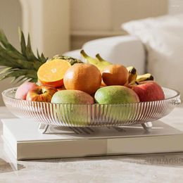 Plates Decorative Fruit Tray For Table Smooth Burr-free Bowl Elegant Light Luxury Transparent Plate With Opening Room