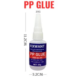 FIXWANT PP/ PPT/ PC/ TPE/ TPU/ ACRYLIC/ ABS Electronic Components Metal Adhesive Fast Instant Super Glue for Plastic 20g