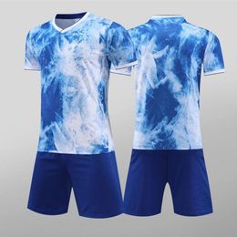 Soccer Men's Tracksuits 7703 Football Suit Set Summer Student Training Uniform Competition Team Sports Jersey