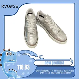 Casual Shoes RVOWSW Designer 2024 Colour Blocked Elevated Leather Breathable Silver Corner King Same Sports Women's Sh