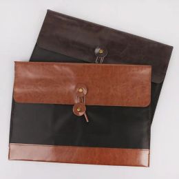 Padfolio Retro Men Women Leather File Folder Document Organiser Storage Bag Envelope Meeting Travel Conference Holder