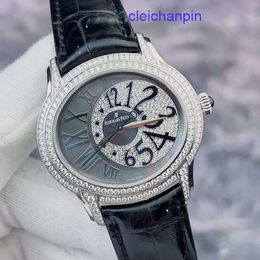 AP Calendar Wristwatch Millennium Series Womens Watch 77303BC Beimu Plate Original Diamond 18K Platinum Automatic Mechanical Watch 39mm