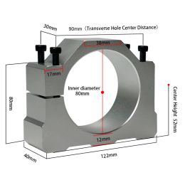 CNC Spindle Motor Mount 52mm 57mm 65mm 80mm Bracket Spindle Fixture for DC Air Cooling Water Cooled Spindle