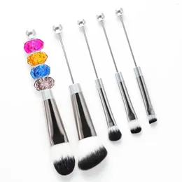 Makeup Brushes 5Pcs Beaded Eyeshadow Brush Foundation Metal Handle Professional DIY Make Up Tool Kits For Ie Adults Sister Lady Women