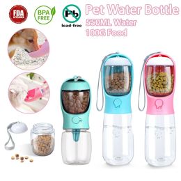 Feeding Portable Dog Water Bottle with Storage Food and Water Container For Small Dog Pets Feeder Bowl Outdoor Travel Dog Drinking Bowls