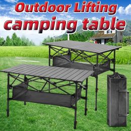 Furnishings Camping Table Collapsible Folding Outdoor Furniture Barbecue Backpacking Nature Hike Lightweight Equipment Lifting Desk