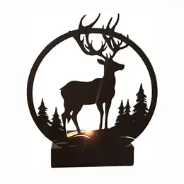 Candle Holders Light Holder Christmas Themed Metal Candlestick Elk Shape High Quality