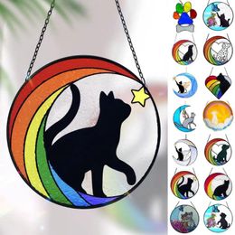 Decorative Figurines Hanging Chains Pet Dog Suncatcher Bright Colour Fade-resistant Loss Ornament For Lovers Meaningful Supplies Gifts