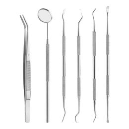 2024 Stainless Steel Dental Mirror Dental Tool Set With Bag Mouth Mirror Dental Kit Instrument Oral Tooth whitening for Stainless Steel