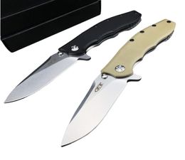 ZT Hinderer 0562 folding knife Flipper 35quot CPM20CV SatinStonewashed Plain Blade Carbon Fiber with Titanium Back Handle tac2788029