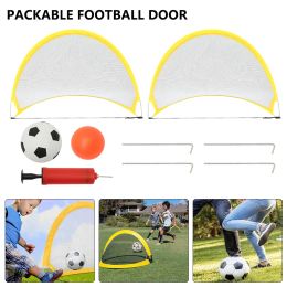 2Pcs Folding Football Goal Net Portable Soccer Training Goal Net Tent Kids Indoor Outdoor Play Toys Soccer Ball Practice Gate