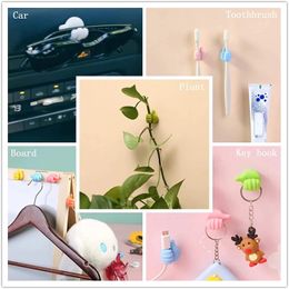 Hand-shaped Rubber Holder Glasses Cable Power Cord Charging Line Self Adhesive Mini Hook Car Storag Organizer Gadget Decorations