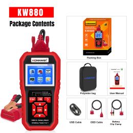 Konnwei KW870 KW880 KW890 3in1 12V Car Battery Tester Analyzer OBD2 Oil Reset Automotive Cranking Charging Test Code Reader