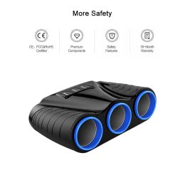 12V-24V Car Cigarette Lighter Socket Splitter Plug LED Auto Sockets Adapter USB Car Charger For Mobile Phone MP3 DVR Accessories