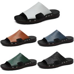 Summer big size men sandals shoes classic mens black blue white brown casual leather shoes slippers GAI