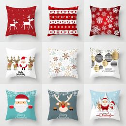 Pillow Christmas Cover Case Cartoon Santa Claus Cute Elk Decoration Pillowcase