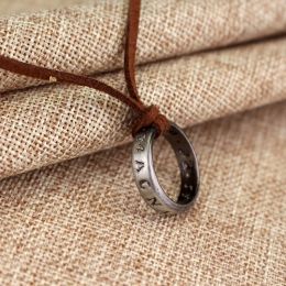 Uncharted 4 Necklace Nathan Drake Cosplay Ring Leather Code Vintage Engraving Pendant Jewelry Props