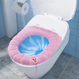 Toilet Seat Covers Soft Cover Reusable Delicate Touch Stretchable Washable Fiber Cloth Pad For Bathroom