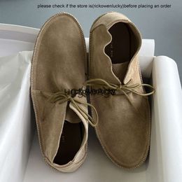 the row shoes Pure Original The * Naked Boots 23 Autumn/Winter New Flat Bottom Versatile Suede Tyle Single Soft Sole Shoes for Women high quality