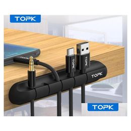 Other A/V Accessories Topk Organizer Sile Usb Winder Desktop Tidy Management Clips Holder For Mouse Headphone Wire Organizer8527462 Dr Dhdoc