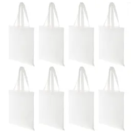 Storage Bags 8 Pcs Christmas Gift Shopping Pouch Large Capacity Blank Grocery Tote Simple Canvas Supermarket