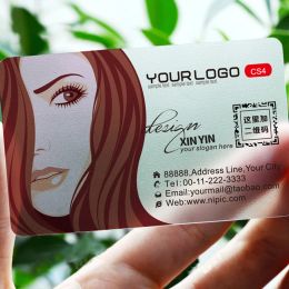 Envelopes 100pcs/200pcs/500pcs/lot Custom Transparent Pvc Visit Cards Customised Clear/frost Business Card Printing