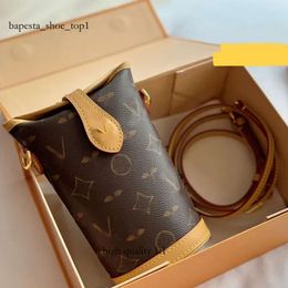 lvse bag Louiseviutionbag Quality Women Designer Phone Old Flower Bag French Fries Calfskin Leather Golden Buckle Removed Strap With Silk Scarf 4457