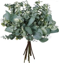 Decorative Flowers 10 Pcs Mixed Artificial Oval Eucalyptus Leaves Stems And Spray For Vase Floral Wreath Bouquets Wedding Greenery