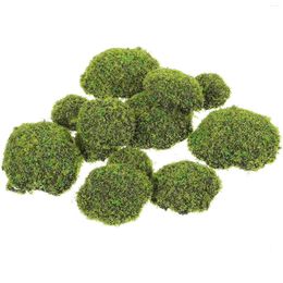 Decorative Flowers 12 Pcs Ornament Bonsai Moss Stone Decor DIY Artificial Micro Garden Layout Prop Faux Office