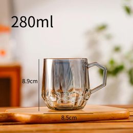 Wine Glasses 280MLHousehold Glass Colour Cups High-value Simple Office Coffee Milk Juice Breakfast Cola Cup