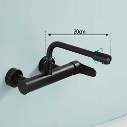 Kitchen Faucets Wall Faucet Black/Silver/White Brass 360 Rotate Nozzle Tap Folding Washbasin Cold Water Sink Mixer