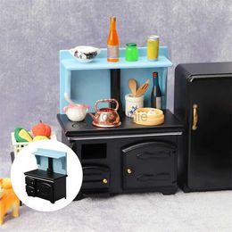 Kitchens Play Food 1/12 Scale Wooden Doll House Furniture Dollhouse Miniature Living Room Decoration Landscape Pretend Role Play Toys 2443