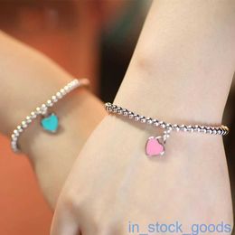 Original 1to1 Brand Logo High End Womens Bracelets Colors Available S925 Sterling Silver Bracelet Mermaid Round Bead Chain Love Dainty Cuban Chain Bracelet