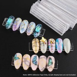 Ferramentas para arte em unhas, fita dupla-face sem corte, adesivos de cristal transparentes, kit de tira de exibição acrílica para unhas