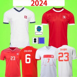 2024 Switzerland Soccer Jerseys KIDS KIT Mens 24 25 XHAHA EMBOLO OKAFOR SOW SHAQIRI EEDI SEFEROVIC OMLIN 2023 Football Shirts SWISS