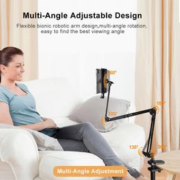 Tablet Stand For Bed Desk iPad Samsung Xiaomi Pad Holder Adjustable Arm Rotating Mount 4-12.9inch Phone Support Tablet Bracket