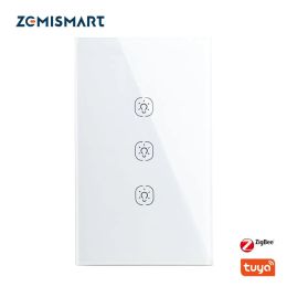 Control Zemismart Tuya Zigbee Switch Neutral Required US Interruptor Smart Life Remote Control Alexa Google Home Light Switches