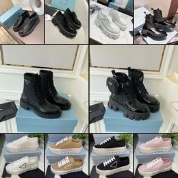 Дизайнерские ботинки кружевные ботинки мужчины женские ботинки монолит черные кожа