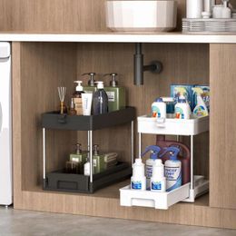 Kitchen Storage Drawer Spice Rack Shelf Cupboards Organiser Vegetable Pull Out Cabinet Bathroom Sink Cupboard