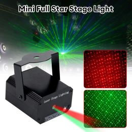 Sound Control LED Stage Light DJ Disco Light Projector Laser Lights Sound Activated Flash For Christmas Party Wedding Portable